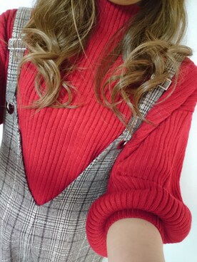「titivate（ティティベイト）のアイテム（サロペット/オーバーオール）」を使った、りりぃさん（レディース・168cm）の冬コーディネート