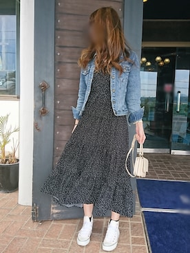 「コンバースハイカット」｜「アイテム（ワンピース/ドレス）」を使った、りりぃさん（レディース・168cm）の春コーディネート