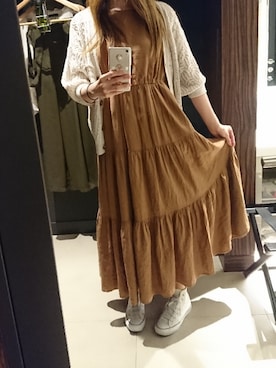 「コンバースハイカット」｜「アイテム（ワンピース/ドレス）」を使った、りりぃさん（レディース・168cm）の夏コーディネート