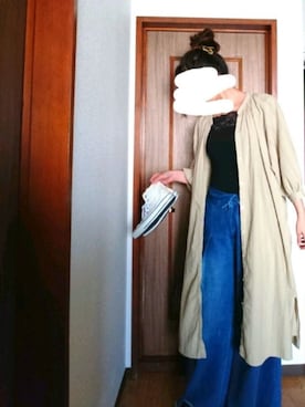 「コンバースハイカット」｜「アイテム（ワンピース/ドレス）」を使った、りりぃさん（レディース・168cm）の春コーディネート