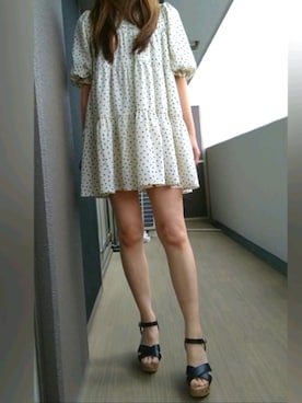 「one after another NICE CLAUP（ワンアフターアナザーナイスクラップ）のアイテム（チュニック）」を使った、りりぃさん（レディース・168cm）の春コーディネート