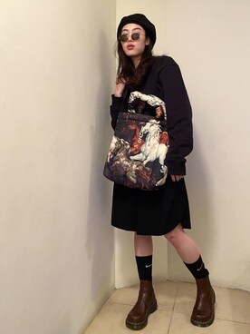 「URBAN RESEARCH（アーバンリサーチ）のアイテム（ハンチング/ベレー帽）」を使った、echoalcoholさん（レディース・168cm）の冬コーディネート