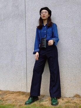 「MUJI」｜「アイテム（ブーツ）」を使った、echoalcoholさん（レディース・168cm）の春コーディネート