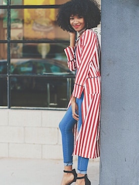 「stripes」｜「アイテム（その他）」を使った、Tierrah Lasheaさん（レディース・170cm）の冬コーディネート
