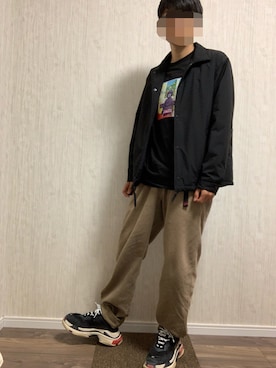 「BALENCIAGA」｜「アイテム（ナイロンジャケット）」を使った、🍑ムー🍑さん（メンズ・173cm）の夏コーディネート
