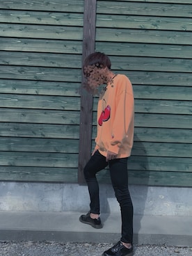 「KIRSH（キルシー）のアイテム（スウェット）」を使った、🍑ムー🍑さん（メンズ・173cm）の秋コーディネート