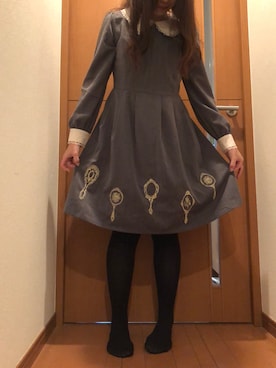 「えりつきワンピース」｜キャラメルさん（レディース・152cm）の秋コーディネート