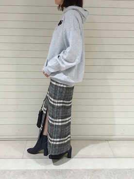 Doudou ドゥドゥ の シャギーチェックスカート スカート Wear