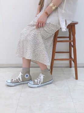 ソックス 靴下 ベージュ系 を使った コンバース ハイカット のレディース人気ファッションコーディネート Wear