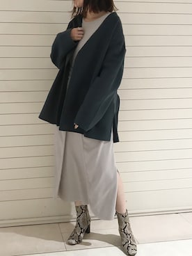 「ラップスカート」｜「アイテム（その他アウター）」を使った、sakuraさん（レディース・165cm）の秋コーディネート