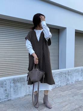 「シースルー」｜「アイテム（ブーティ）」を使った、sakuraさん（レディース・165cm）の秋コーディネート