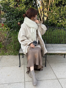 「ブラウンコーデ」｜「アイテム（ブーティ）」を使った、sakuraさん（レディース・165cm）の秋コーディネート