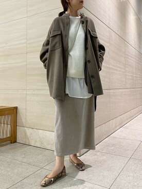 「秋のカフェオレコーデ」｜「アイテム（その他アウター）」を使った、sakuraさん（レディース・165cm）の秋コーディネート