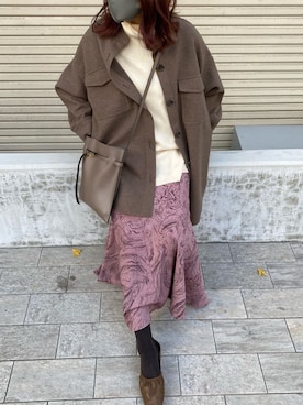 「2021年」｜「アイテム（その他アウター）」を使った、sakuraさん（レディース・165cm）の冬コーディネート
