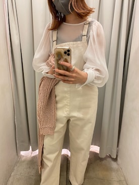 「DouDou（ドゥドゥ）のアイテム（サロペット/オーバーオール）」を使った、sakuraさん（レディース・165cm）の春コーディネート