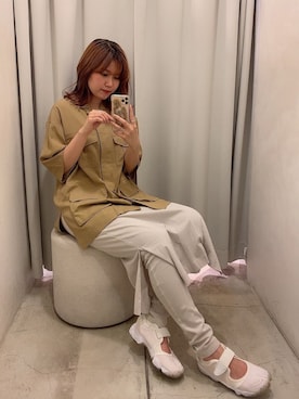 「DouDou（ドゥドゥ）のアイテム（ブルゾン）」を使った、sakuraさん（レディース・165cm）の春コーディネート