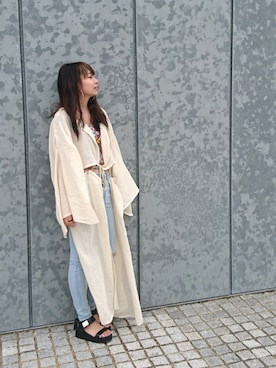 「ダメージスキニー」｜「アイテム（その他アウター）」を使った、しょーんさん（レディース・166cm）の夏コーディネート