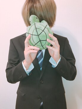 「AOYAMA（アオヤマ）のアイテム（スーツジャケット）」を使った、れ？さん（メンズ・163cm）の夏コーディネート