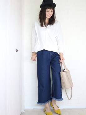 「kgrowthのアイテム（デニムパンツ、ブルー系）」を使った、utamama210さん（レディース・172cm）の冬コーディネート