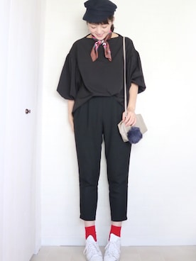 「DONOBAN（ドノバン）のアイテム（トップス、ブラック系）」を使った、utamama210さん（レディース・172cm）の冬コーディネート