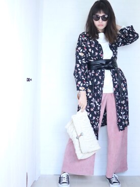 「WEGO（ウィゴー）のWEGO/フェイクレザーサッシュベルト（ベルト、ブラック系）」を使った、utamama210さん（レディース・172cm）の冬コーディネート