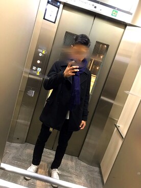 「GAP（ギャップ）のアイテム（ピーコート）」を使った、こーくんさん（メンズ・173cm）の秋コーディネート