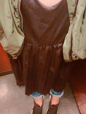 「OZOC（オゾック）のアイテム（MA-1）」を使った、はぐさん（レディース・163cm）の春コーディネート