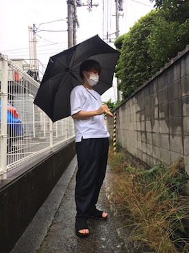「JUNRED（ジュンレッド）のアイテム（サンダル）」を使った、TogaRyoさん（メンズ・170cm）の夏コーディネート