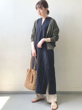 「RODE SKO（ロデスコ）のMARIA タッセルペーパーショルダー（ショルダーバッグ）」を使った、hollyさん（レディース・160cm）の春コーディネート