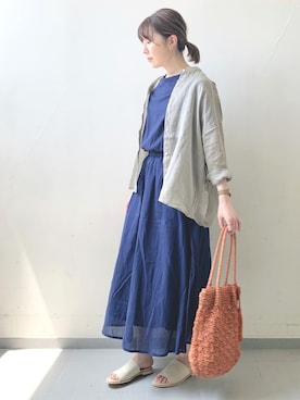 「RODE SKO（ロデスコ）のMARIA タッセルペーパーショルダー（ショルダーバッグ）」を使った、hollyさん（レディース・160cm）の夏コーディネート