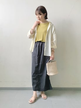 「URBAN RESEARCH DOORS（アーバンリサーチドアーズ）のコットンローンシャツ（シャツ/ブラウス）」を使った、hollyさん（レディース・160cm）の夏コーディネート