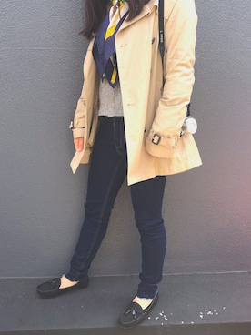 「NATURAL BEAUTY BASIC（ナチュラルビューティーベーシック）のアイテム（トレンチコート）」を使った、TINAMIさん（レディース・156cm）の春コーディネート