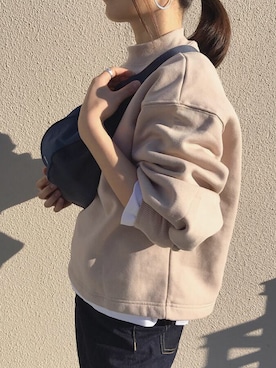 「ザノースフェイス」｜「アイテム（スウェット）」を使った、enaさん（レディース・164cm）の冬コーディネート