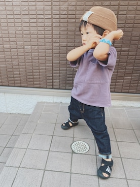 「MARKEY'S（マーキーズ）のアイテム（T Shirts、パープル系）」を使った、hayasuke04さん（キッズ・90cm）の秋コーディネート
