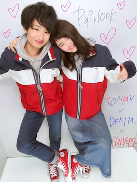 「カップル」｜「アイテム（ナイロンジャケット）」を使った、Kaitoさん（メンズ・175cm）の冬コーディネート