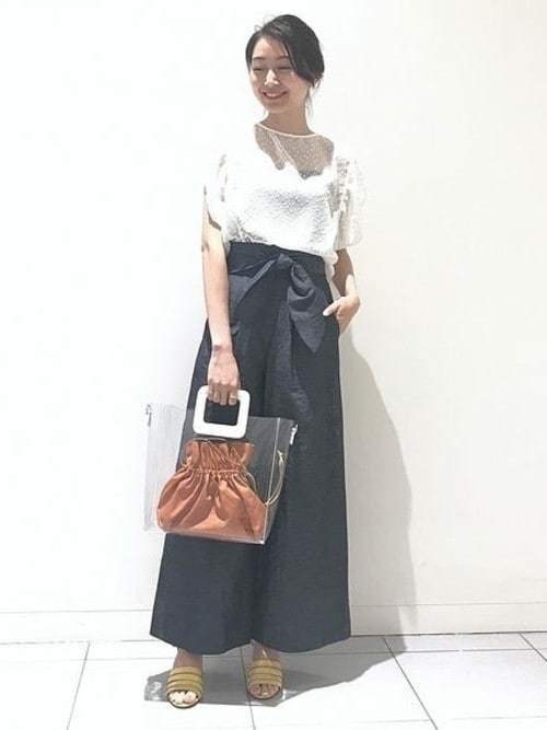 Noble（ノーブル）の「ハイウエストサッシュベルト風パンツ2