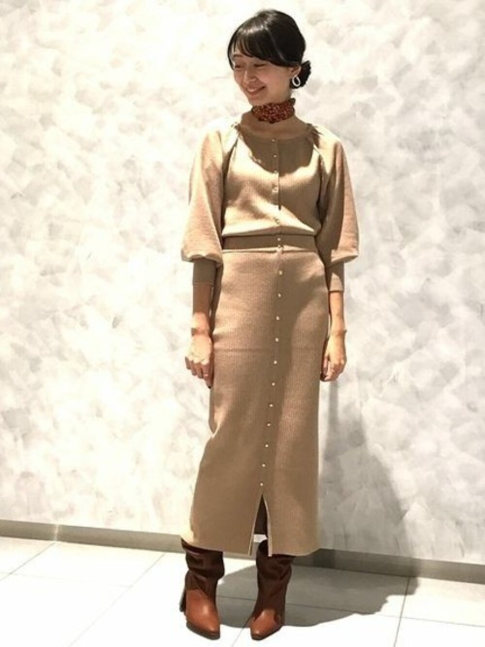Noble - noble タイニーボタンパフスリーブカーディガン Noble（ノーブル）の「タイニーボタンパフスリーブカーディガン