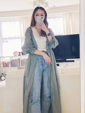 「LAGUNAMOON（ラグナムーン）のアイテム（その他アウター）」を使った、Chie Katoさん（レディース・159cm）の春コーディネート