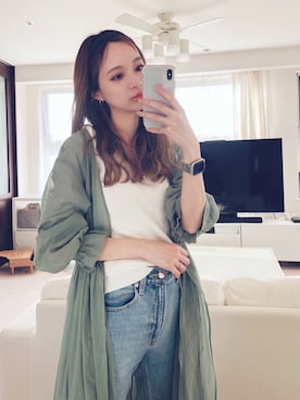 「LAGUNAMOON（ラグナムーン）のアイテム（その他アウター）」を使った、Chie Katoさん（レディース・159cm）の春コーディネート