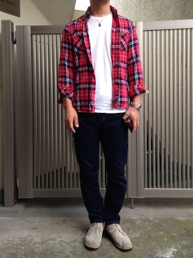 「クラークス」｜「アイテム（アナログ腕時計）」を使った、H.Mさん（メンズ・170cm）の冬コーディネート