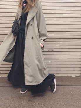 「rps（アールピーエス）のアイテム（トレンチコート）」を使った、すぎもっちゃん*さん（レディース・171cm）の冬コーディネート