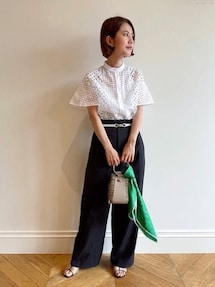 allureville（アルアバイル）の「コットンレース切替ブラウス（シャツ