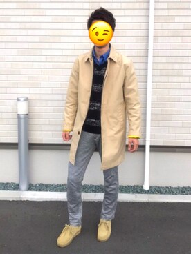 「GAP（ギャップ）のアイテム（トレンチコート）」を使った、ばっしーさん（メンズ・171cm）の春コーディネート