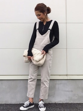 「ZARA（ザラ）のアイテム（オールインワン・サロペット）」を使った、kayoさん（レディース・164cm）の秋コーディネート