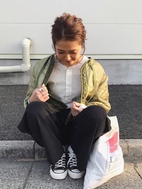 「RED CHOP WORKS（レッドチョップワークス）のアイテム」を使った、kayoさん（レディース・164cm）の冬コーディネート