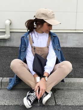 「JOURNAL STANDARD relume（ジャーナルスタンダード　レリューム）のアイテム（オールインワン・サロペット）」を使った、kayoさん（レディース・164cm）の春コーディネート