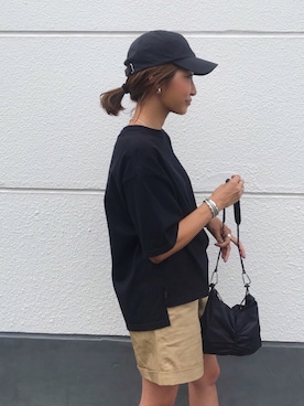 「TODAYFUL（トゥデイフル）のポケットナイロンサコッシュ（ボディバッグ/ウエストポーチ）」を使った、kayoさん（レディース・164cm）の夏コーディネート