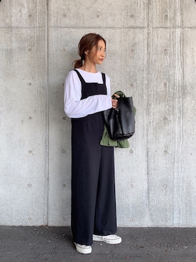 「EUCLAID（エウクレイド）のアイテム（オールインワン・サロペット）」を使った、kayoさん（レディース・164cm）の秋コーディネート