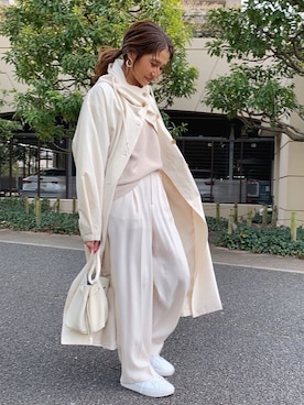 「6（ロク）の＜6(ROKU)＞GEORGETTE HIGH WAIST PANTS/パンツ ◆（その他パンツ）」を使った、kayoさん（レディース・164cm）の春コーディネート