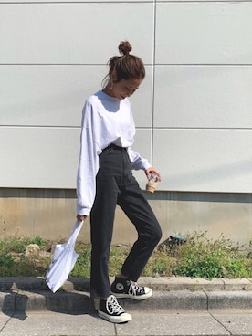 「YANUK（ヤヌーク）のアイテム（パンツ）」を使った、kayoさん（レディース・164cm）の春コーディネート